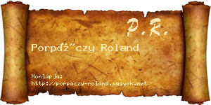 Porpáczy Roland névjegykártya