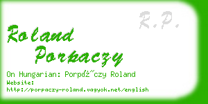 roland porpaczy business card